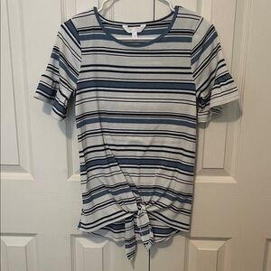 Lauren Conrad Striped Blue and White Women's Top